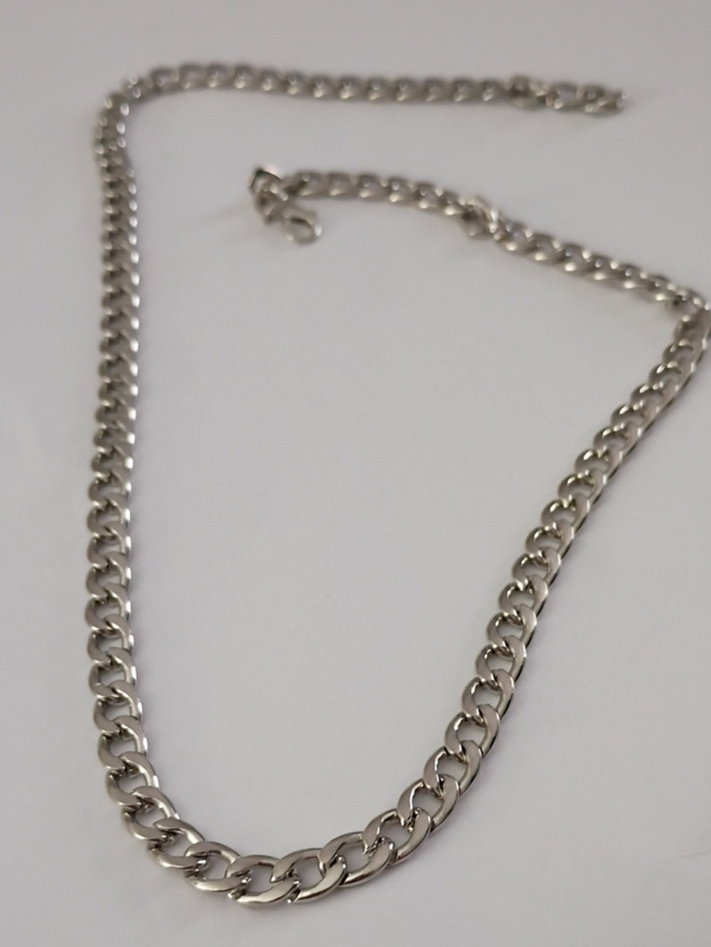 Men's Silver Curb Chain Necklace - Classic Stainless Look